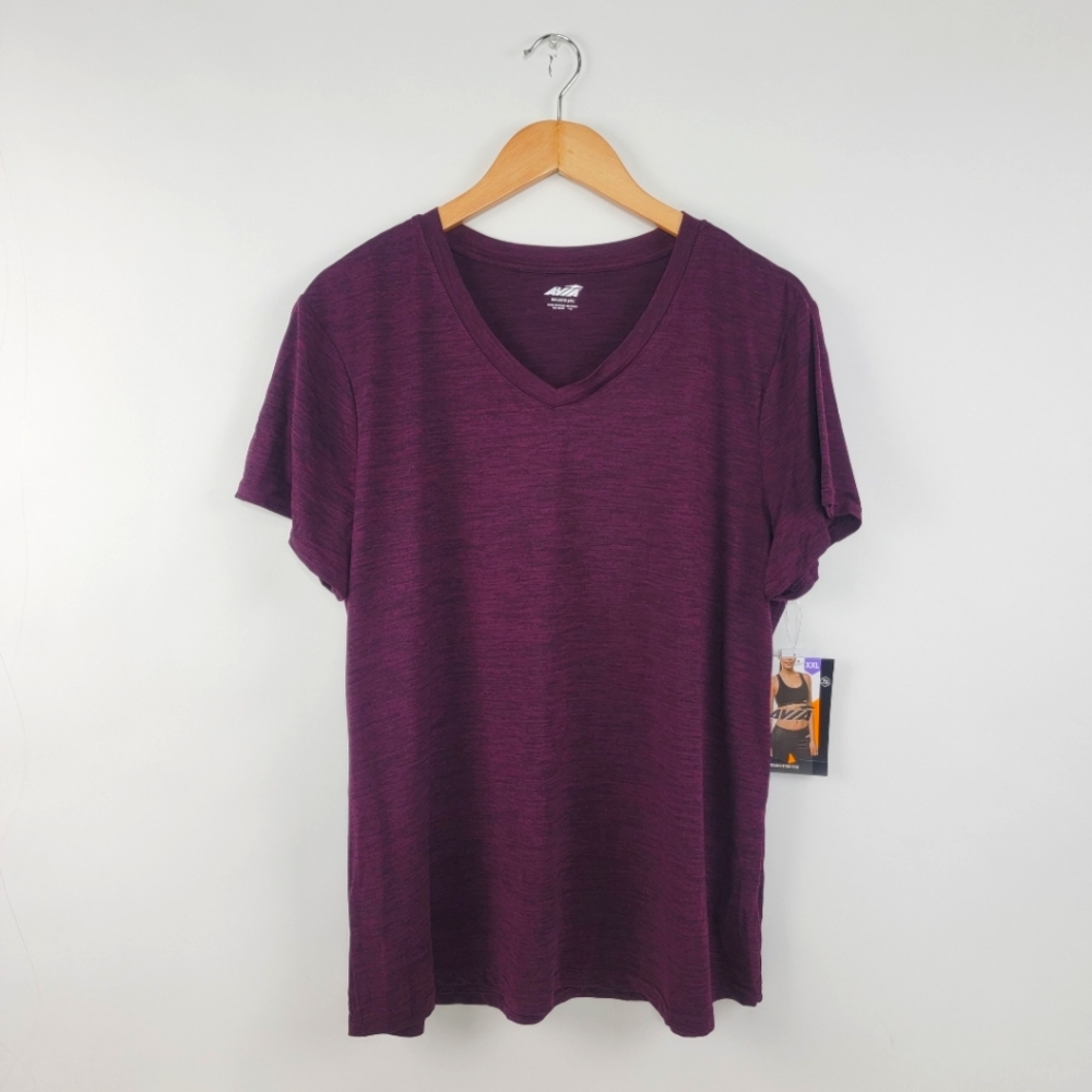 *3/$25 NWT Avia Transition V-Neck Short Sleeve T-Shirt Purple XXL